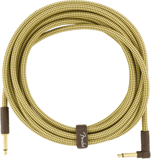 Fender Deluxe TWEED Guitar/Instrument Cable, Straight-Right Angle, 18.6' ft