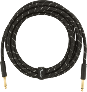 Fender Deluxe BLACK TWEED Electric Guitar/Instrument Cable, Straight Ends, 15'ft