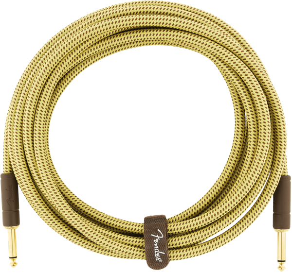 Fender Deluxe TWEED Electric Guitar/Instrument Cable, Straight Ends, 15' ft