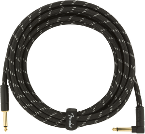 Fender Deluxe BLACK TWEED Guitar/Instrument Cable, Straight-Right Angle, 15' ft