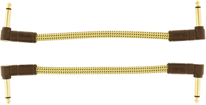 Fender Deluxe TWEED Electric Guitar/Instrument Patch Cables, 2-Pack, 6" in.