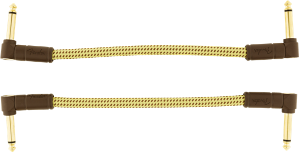 Fender Deluxe TWEED Electric Guitar/Instrument Patch Cables, 2-Pack, 6" in.