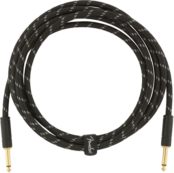 Fender Deluxe BLACK TWEED Electric Guitar/Instrument Cable, Straight Ends, 10'ft