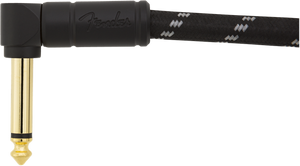 Fender Deluxe BLACK TWEED Guitar/Instrument Cable, Straight-Right Angle, 18.6'ft