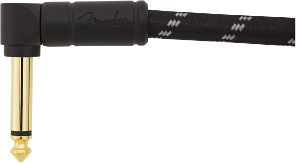 Fender Deluxe BLACK TWEED Guitar/Instrument Cable, Straight-Right Angle, 10' ft