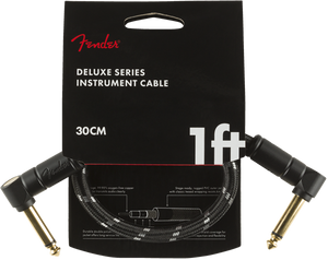 Fender Deluxe BLACK TWEED Guitar/Instrument Patch Cable, Right-Angle, 1' ft