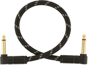 Fender Deluxe BLACK TWEED Guitar/Instrument Patch Cable, Right-Angle, 1' ft