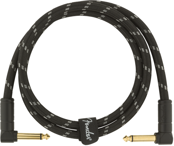 Fender Deluxe BLACK TWEED Electric Guitar/Instrument Cable, Right Angle, 3' ft