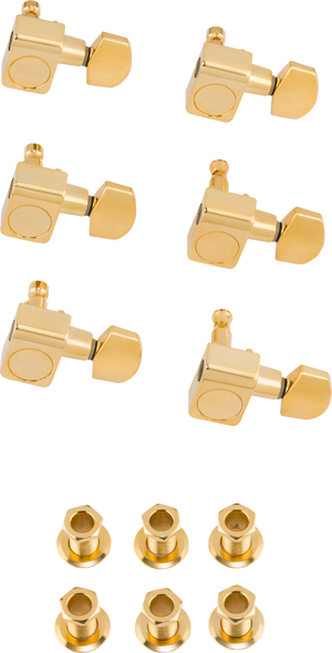 Genuine Fender AM SRS American Standard 2-pin Strat/Tele GOLD Logo Guitar Tuners