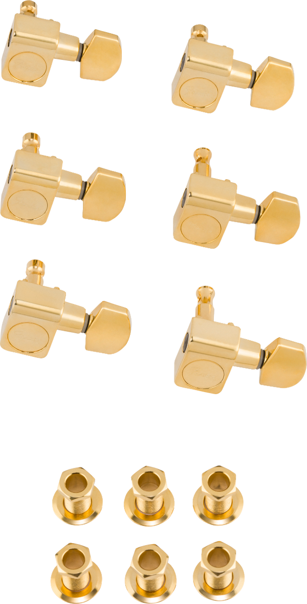 Genuine Fender AM SRS American Standard 2-pin Strat/Tele GOLD Logo Guitar Tuners