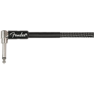 Fender Coiled Guitar/Instrument Cable, GRAY TWEED, Straight to Right-Angle 30'ft