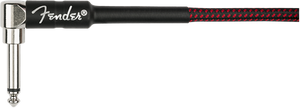 Fender Coiled Guitar/Instrument Cable, RED TWEED, Straight to Right-Angle 30'ft