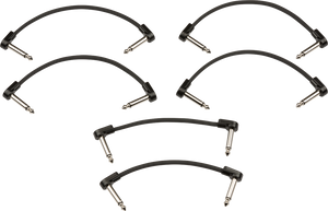 Fender Blockchain Effect Pedal Patch Cable Kit, Black, EXTRA SMALL (6 Cables)