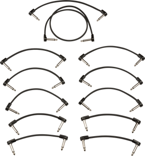 Fender Blockchain Effect Pedal Patch Cable Kit, Black, MEDIUM (12 Cables)