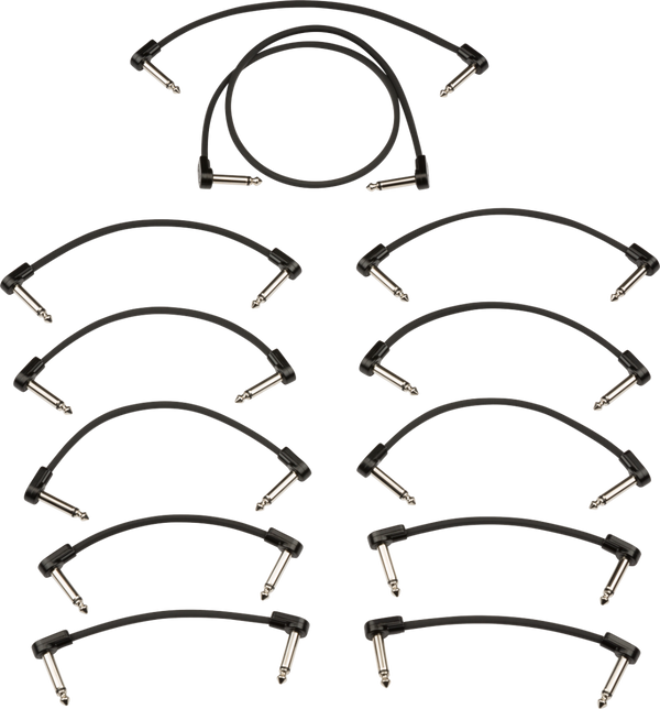 Fender Blockchain Effect Pedal Patch Cable Kit, Black, MEDIUM (12 Cables)