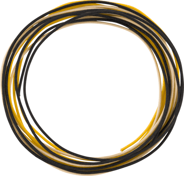 Genuine Fender Pure Vintage Cloth Wire, 22 AWG, Black, White, Yellow, 5'