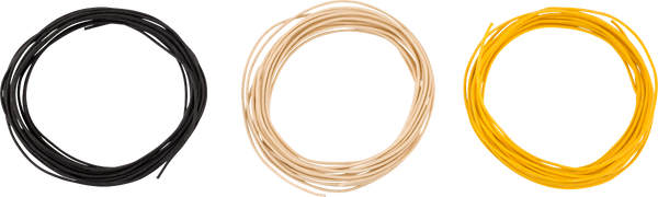 Genuine Fender Pure Vintage Cloth Wire, 22 AWG, Black/White/Yellow, 15'