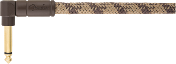 Fender Festival Instrument Cable, Pure Hemp, Right-Angle, Brown Stripe, 18.6' ft