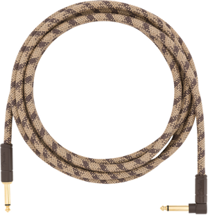 Fender Festival Instrument Cable, Pure Hemp, Right-Angle, Brown Stripe, 10' ft