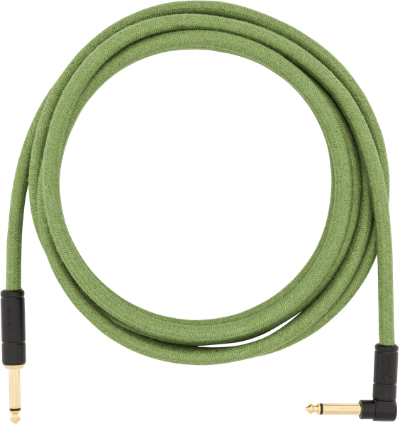 Fender Festival Instrument/Guitar Cable Eco-Friendly Pure Hemp, GREEN 10' ft