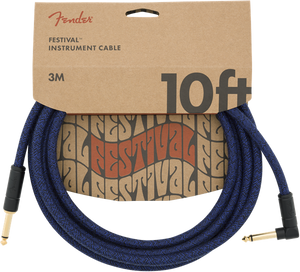 Fender Festival Instrument/Guitar Cable Eco-Friendly Hemp, BLUE DREAM 10' ft