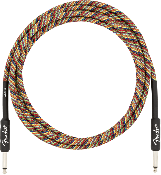 Fender Festival Instrument/Guitar Cable Eco-Friendly Pure Hemp, RAINBOW 10' ft