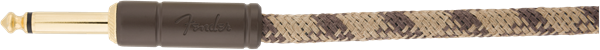Fender Festival Instrument Cable, Pure Hemp, Right-Angle, Brown Stripe, 18.6' ft