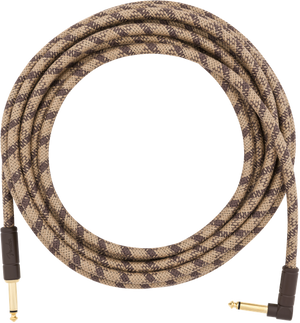 Fender Festival Instrument Cable, Pure Hemp, Right-Angle, Brown Stripe, 18.6' ft
