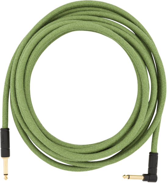 Fender Festival Instrument/Guitar Cable Eco-Friendly Pure Hemp, GREEN 18.6' ft