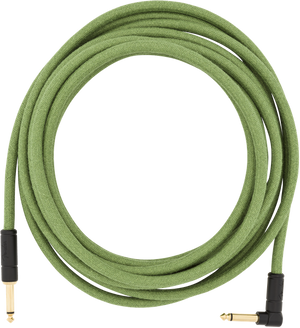 Fender Festival Instrument/Guitar Cable Eco-Friendly Pure Hemp, GREEN 18.6' ft
