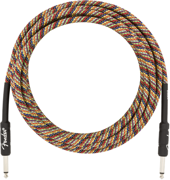 Fender Festival Instrument/Guitar Cable Eco-Friendly Pure Hemp, RAINBOW 18.6' ft