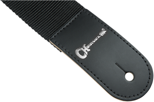 Charvel Logo 2" Poly Adjustable Guitar Strap, Black with Leather Ends
