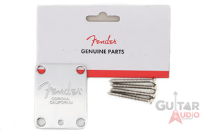 Genuine Fender AM/American Series Corona Neck Plate with Microtilt - Chrome