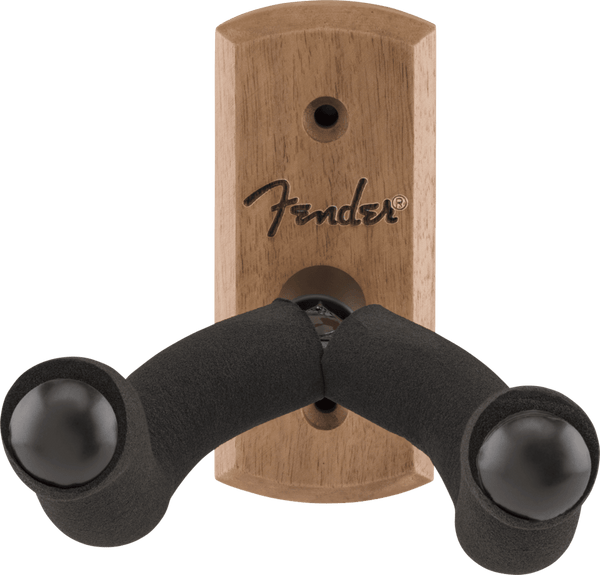 Fender Essentials Wall-Mount Acoustic or Electric Guitar Hanger, Walnut