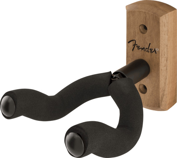 Fender Essentials Wall-Mount Acoustic or Electric Guitar Hanger, Walnut