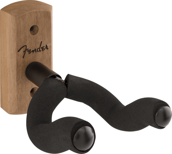 Fender Essentials Wall-Mount Acoustic or Electric Guitar Hanger, Walnut