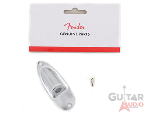 Genuine Fender CHROME Stratocaster/Strat Guitar Input Output Jack Plate Cover