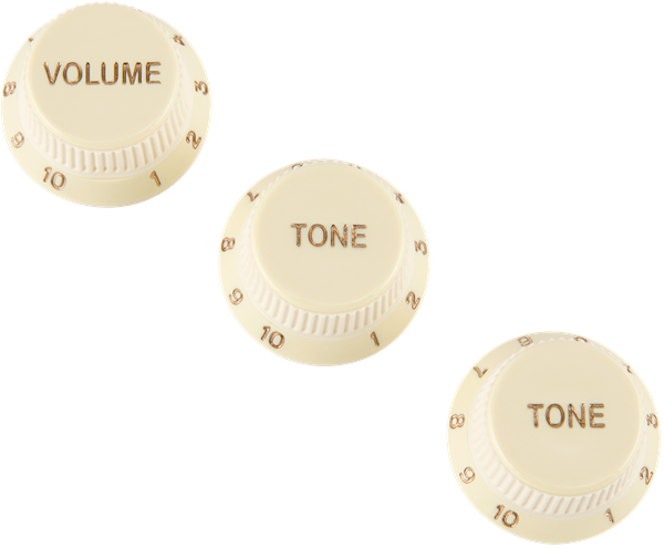 Genuine Fender SOFT TOUCH Stratocaster/Strat AGED WHITE Volume/Tone Guitar Knobs