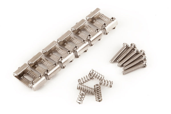 Genuine Fender Pure Vintage Strat Pat. Pend. Logo Saddle Kit, Nickel-Plated