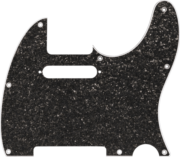 Genuine Fender Hybrid Glass/Glitter Telecaster S/S Pickguard, Dark Gray Sparkle