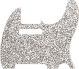 Genuine Fender Hybrid Glass/Glitter Telecaster S/S Pickguard, Silver Sparkle