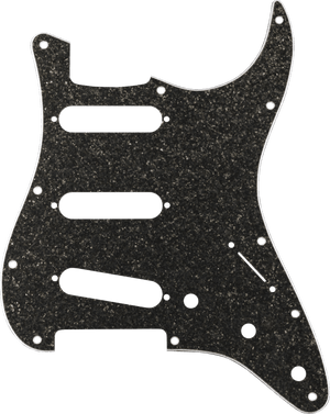 Genuine Fender Strat Hybrid Glass/Glitter S/S/S Pickguard, Dark Gray Sparkle