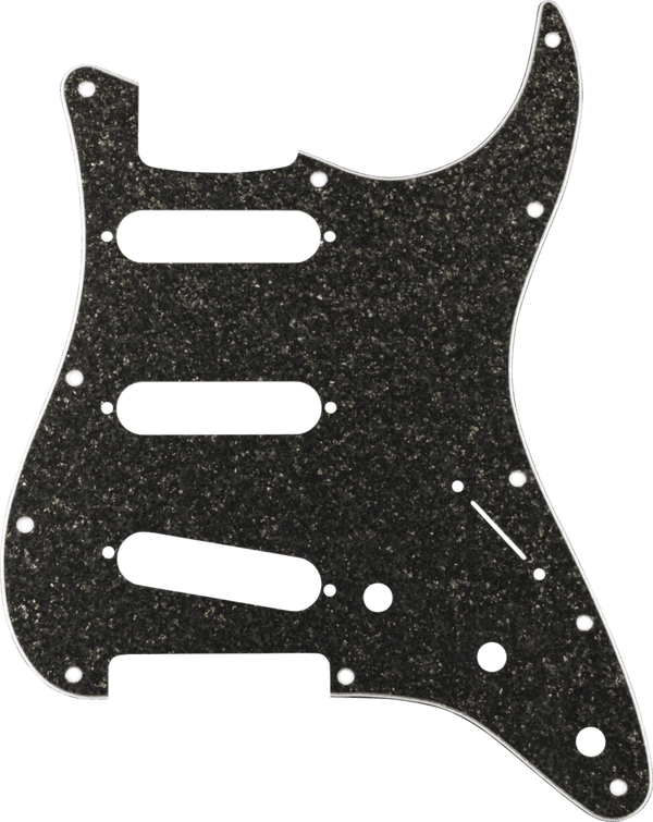 Genuine Fender Strat Hybrid Glass/Glitter S/S/S Pickguard, Dark Gray Sparkle