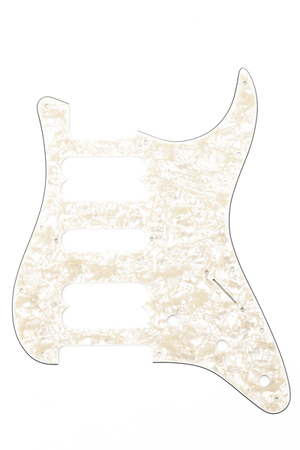 Genuine Fender Pickguard for Fat Strat, H/S/H - AGED WHITE PEARL, 099-2230-000