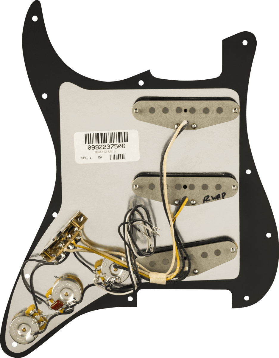 FENDER Pre-Wired Pure Vintage '65 Loaded Strat w/RWRP Middle, Black, 11-Hole