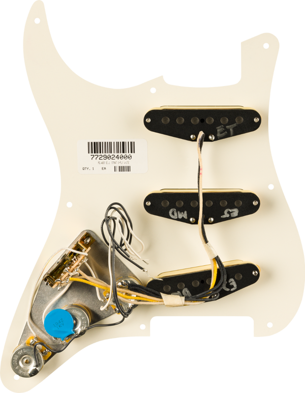Fender Eric Johnson Pre-Wired Stratocaster Loaded Pickguard, Parchment, 8-Hole