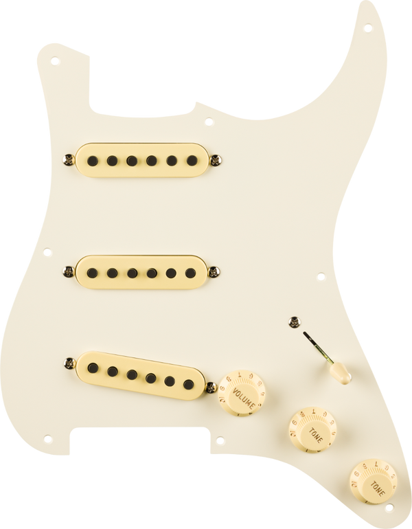 Fender Eric Johnson Pre-Wired Stratocaster Loaded Pickguard, Parchment, 8-Hole