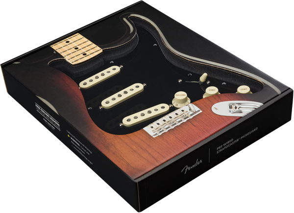 Genuine FENDER Pre-Wired FAT '50s Loaded Strat 11-Hole BLACK Pickguard