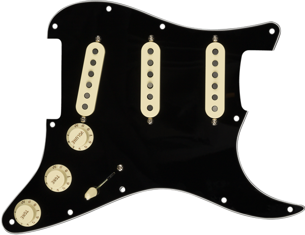 Genuine FENDER Pre-Wired FAT '50s Loaded Strat 11-Hole BLACK Pickguard
