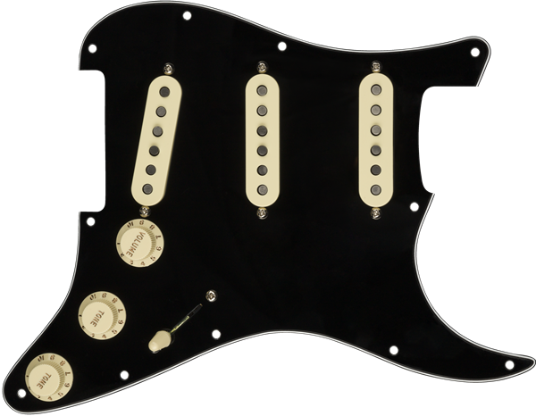 Genuine FENDER Pre-Wired CUSTOM SHOP '69 Loaded Strat 11-Hole BLACK Pickguard
